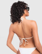 Unlike Humans Stripe Triangle Bikini Top