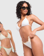 Unlike Humans Stripe Triangle Bikini Bottoms